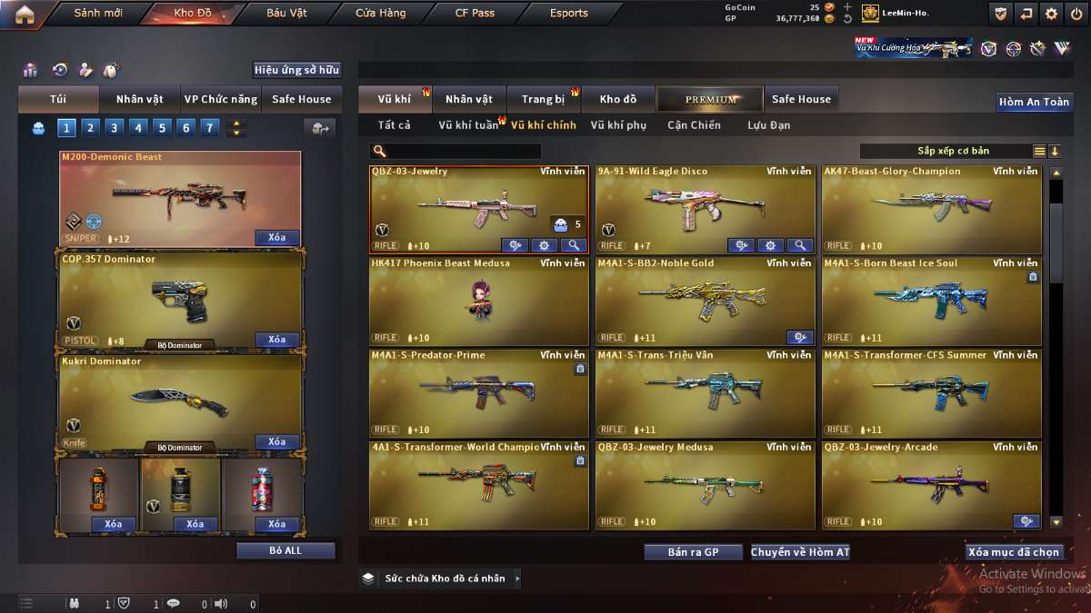 shop acc cf uy tin gia re